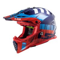 LS2 MX437 Fast Evo Xcode Motorcycle Helmet - Red/Blue