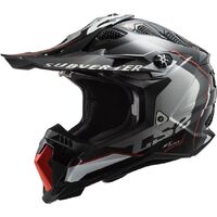 LS2 Mx700 Subverter Evo Arched Dirt Motorcycle Helmet Black Tit Silver Black Small