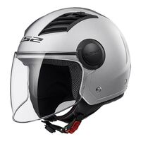 LS2 Of562 Airflow Motorcycle Helmet -L Solid Silver 2Xl