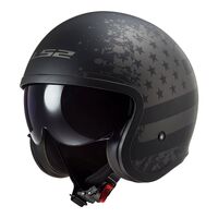 LS2 OF599 Spitfire Black Flag Motorcycle Helmet - Matte Black/Titanium