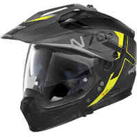 N-702X Bungee Motorcycle Helmet Flat Black/Yellow/Grey 36 Small