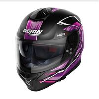 Nolan N80-8 Thunderbolt N-Com 29 Motorcycle Helmet - Flat Black/Pink- Small