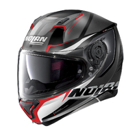 Nolan N-87 Miles Motorcycle Helmet  - Flat Black/White/Grey/Red X-Large