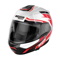 Nolan N-1006 Flip Up Motorcycle Helmet Surveyor Flat White-Red-Black