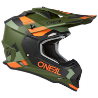 O'Neal 2023 2 SRS Spyde V.23 Motorcycle Helmet - Green/Black/Orange 