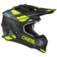 O'Neal 2023 2 SRS Spyde V.23 Motorcycle Helmet - Black/Grey/Neon Yellow