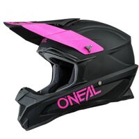 O'Neal 2021 Adult 1 SRS Motorcycle Helmet Large - Solid Black/Pink
