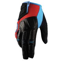 100% Simi MTB Motorcycle Gloves - Red/Cyan