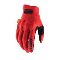 100% Cognito Motorcycle Gloves -  Fluo Red/Black