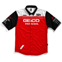 100% Geico Honda Blitz Pit Team Motorcycle Shirt - Red