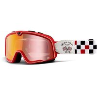100% Barstow Classic OSFA-2 Spray Motorcycle Goggles - Red Mirror Lens