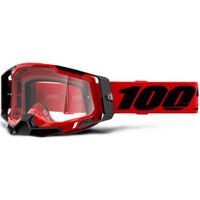 100% Racecraft 2 Motorcycle Goggle - Red Clear Lens