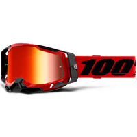 100% Racecraft 2 Red Off Road Motorcycle Goggle - Mirror Red Lens