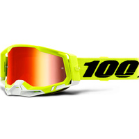 100% Racecraft 2 Yellow Off Road Motorcycle Goggle - Mirror Red Lens