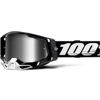 100% Racecraft 2 Black Off Road Motorcycle Goggle - Mirror Silver Lens