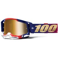 100% Racecraft 2 United Off Road Motorcycle Goggle - True Gold Lens