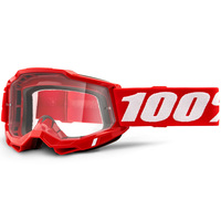 100% Accuri 2 Clear Lens Off Road Motorcycle Goggle - Red