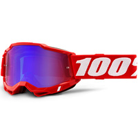 100% Accuri2 Off Road Motorcycle  Goggle Red Mirror Red/Blue Lens