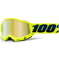 100% Accuri 2 Off Road Motorcycle  Goggle Yellow Mirror Gold Lens
