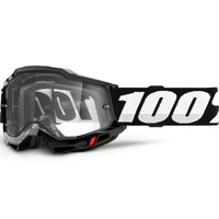 100% Accuri2 Off Road Motorcycle  Enduro Moto Goggle Black Clear Lens