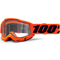 100% Accuri2 Off Road Motorcycle  Enduro Moto Goggle Orange Clear Lens