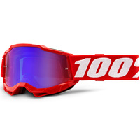 100% Accuri2 Off Road Motorcycle  Youth Goggle Red Mirror Red/Blue Lens
