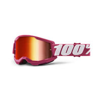 100% Strata2 Off Road Motorcycle Goggle Fletcher Mirror Red Lens