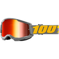 100% Strata2 Off Road Motorcycle Goggle Izipizi Mirror Red Lens