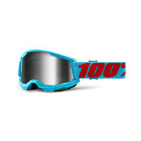 100% Strata2 Off Road Motorcycle Goggle Summit Mirror Silver Lens