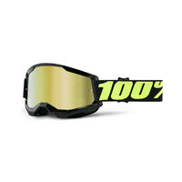 100% Strata2 Off Road Motorcycle Goggle Upsol Mirror Gold Lens