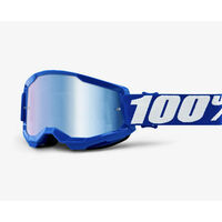 100% Strata2 Off Road Motorcycle Youth Goggle Blue Mirror Blue Lens
