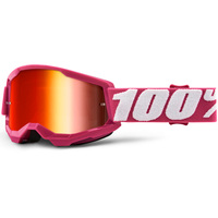 100% Strata2 Off Road Motorcycle Youth Goggle Fletcher Mirror Red Lens