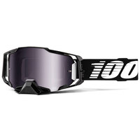 100% Armega Off Road Motorcycle  Goggle Black Silver Flash Mirror Lens