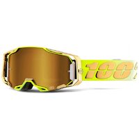 100% Armega Off Road Motocycle Goggle Atmos Mirror True Gold Lens