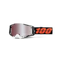 100% Armega Off Road Motocycle Goggle Blacktail Hiper Silver Mirror Lens