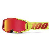 100% Armega Off Road Motocycle Goggle Solaris Hiper Red Mirror Lens