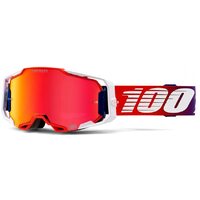 100% Armega Off Road Motocycle Goggle Red Mirror Lens