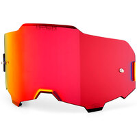 100% Armega Off Road Motocycle Goggle Red HiPER Mirror Lens