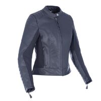 Oxford Beckley Ladies Leather Motorcycle Jacket Black Size 8