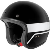 Rjays Trophy Motorcycle Helmet  Gloss Black/White  - With Studs 