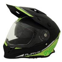 Rjays Dakar II Motorcycle Helmet Matt Black/Hi-Viz (Sm)