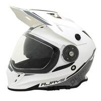 Rjays Dakar II  Motorcycle Helmet Gloss White/Gery