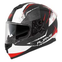 Rjays Dominator II Road Motorcycle Helmet Strike Matt White /Red 