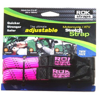 Rok Strap 450 To 1500 25Mm Wide Pink + Black Stripes - 2 Pac