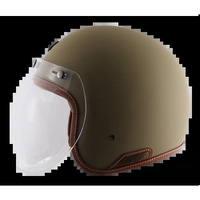 Royal Enfield Jet Leather Edge Open Face Helmet Medium Desert Storm