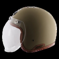 Jet Leather Edge Open Face Helmet Medium Desert Storm