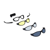 Ugly Fish RS03282 Glide Multi-Lens Shiny Black/Smoke Clear & Yellow Lens Goggles