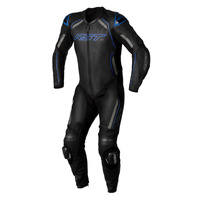 Rst S-1 Leather one Piece Motorcycle Racing Suit Black Grey Blue