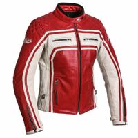Segura Lady Jones Leather Motorcycle Jacket - Red/Tan