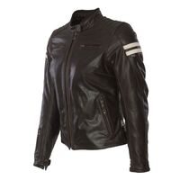 Segura Lady Retro Leather Motorcycle Jacket - Brown/Beige